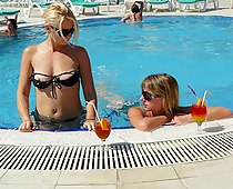 Pool down blouse nipple pictures