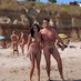 Nudist couple at beach